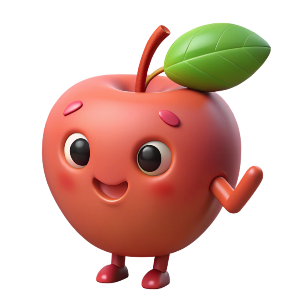 coveted tropical Apple character with a simple leaf. Minimal, scalable, crisp edges with Scalable Design. original png