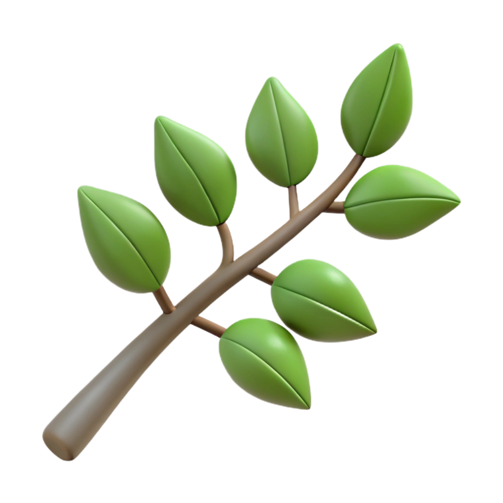 breathtaking reflective geometric Silhouette of a tree branch with leaves. Flat color, single-weight stroke, with Scalable Design. impeccable png