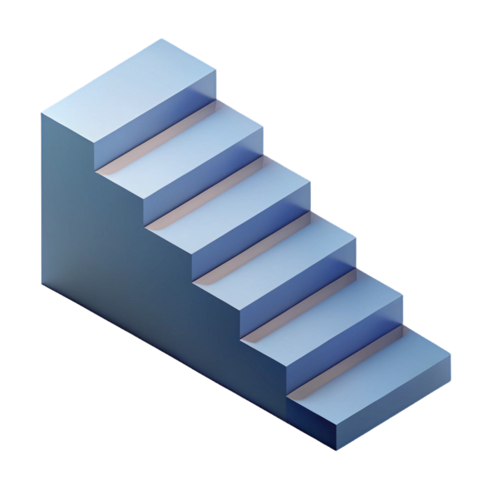 gorgeous memorable Isometric staircase with minimal design. Single-weight stroke with Scalable Design. png
