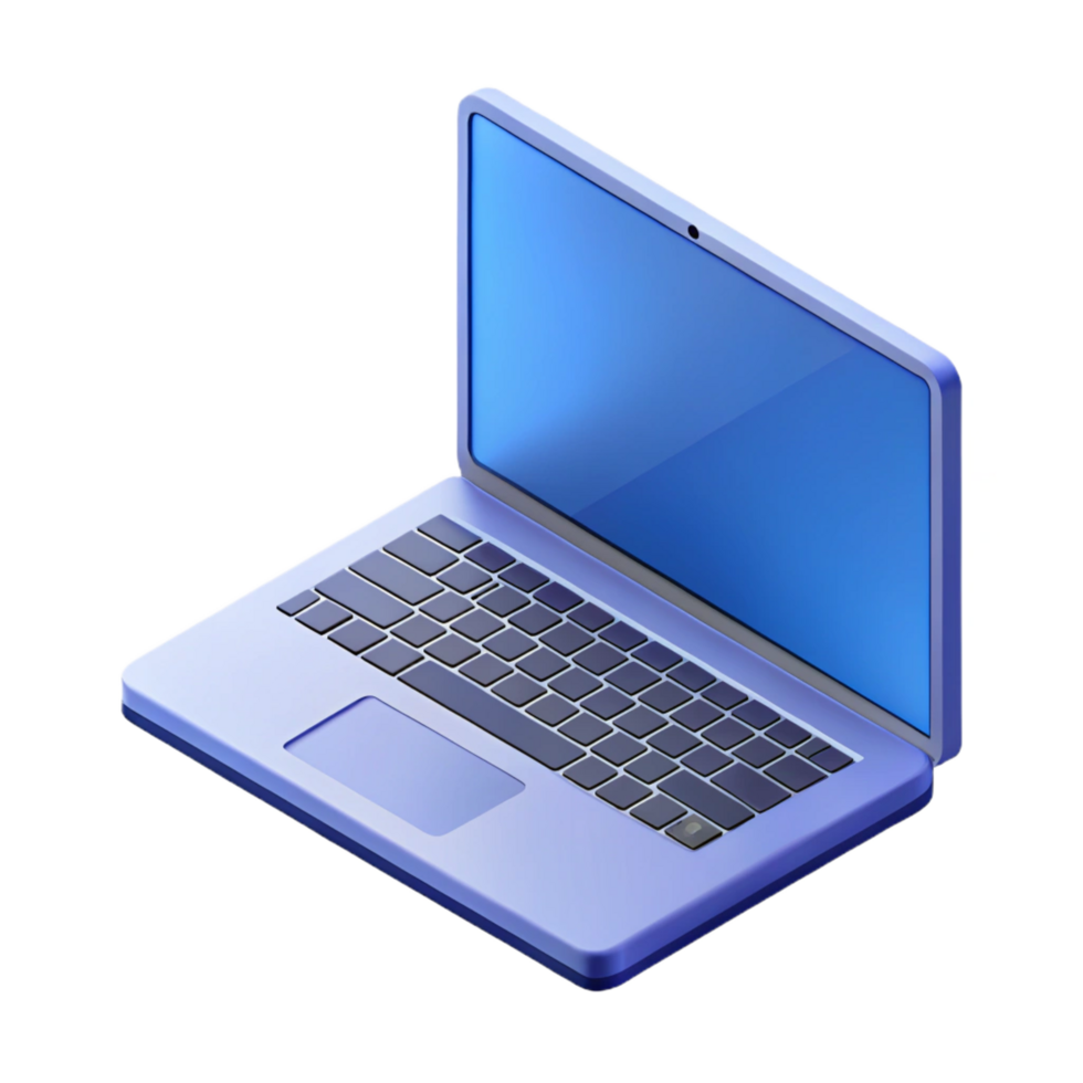 peaceful breathtaking Isometric laptop with crisp edges. Scalable, single-weight stroke with Scalable Design. precision png