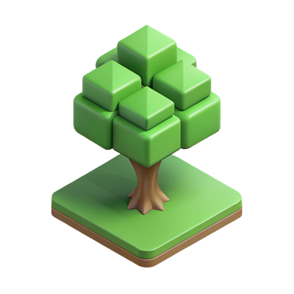 sought-after contemporary Isometric tree with clean lines. Minimal, with Scalable Design. top-tier png