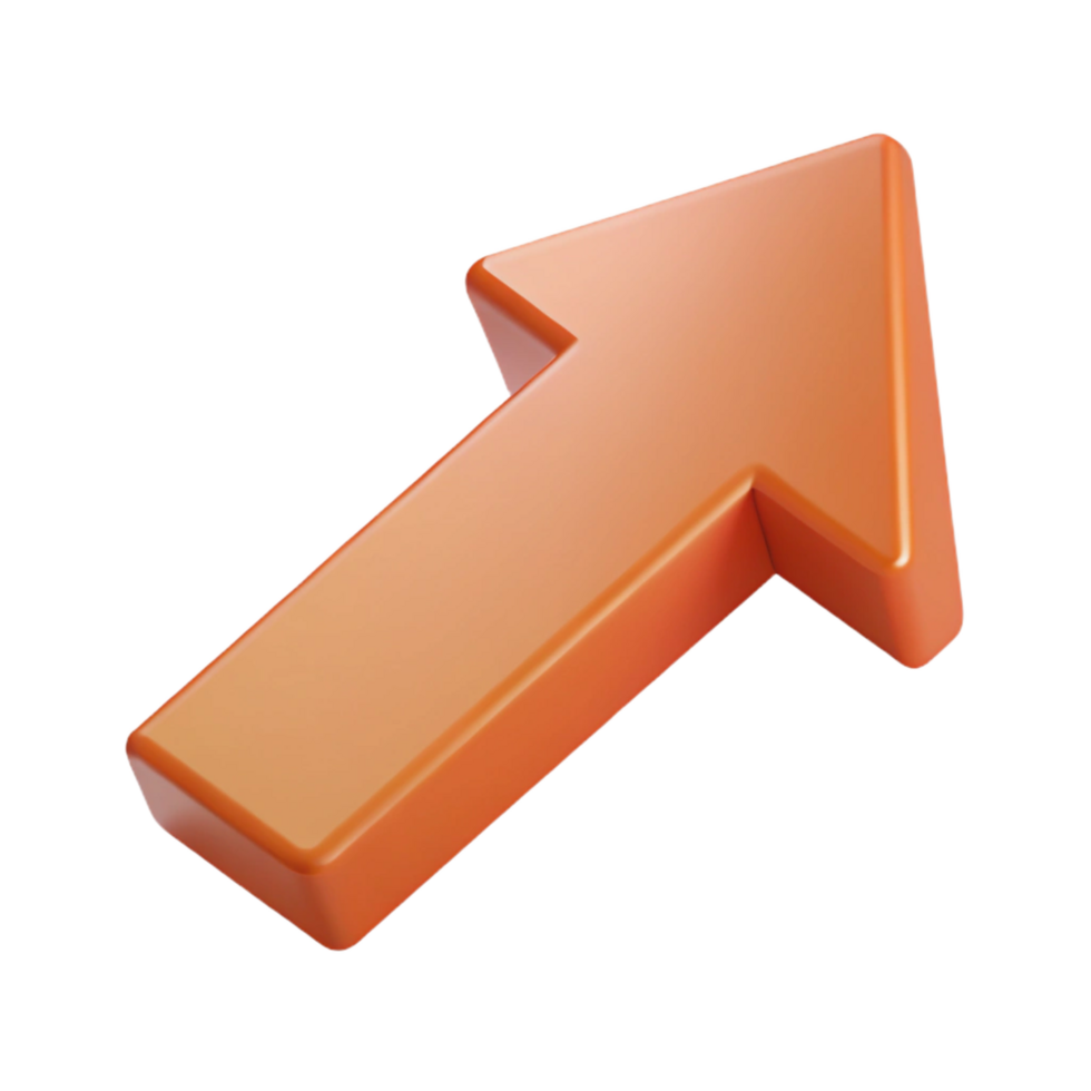 exquisite unforgettable Isometric arrow with crisp edges. Flat color, with Scalable Design. png
