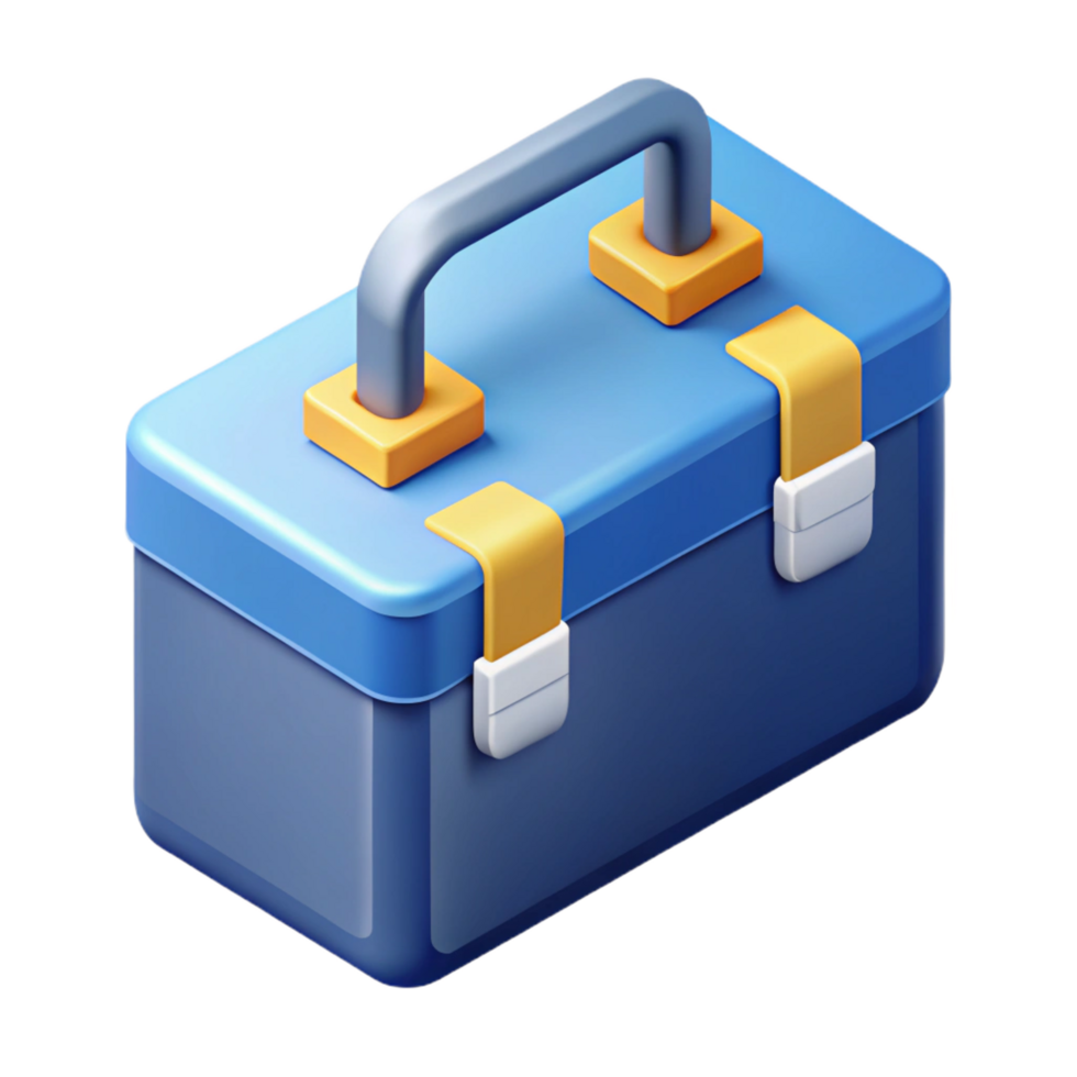 dramatic geometric Isometric toolbox with minimal design. Clean lines, flat color with Scalable Design. top-tier png