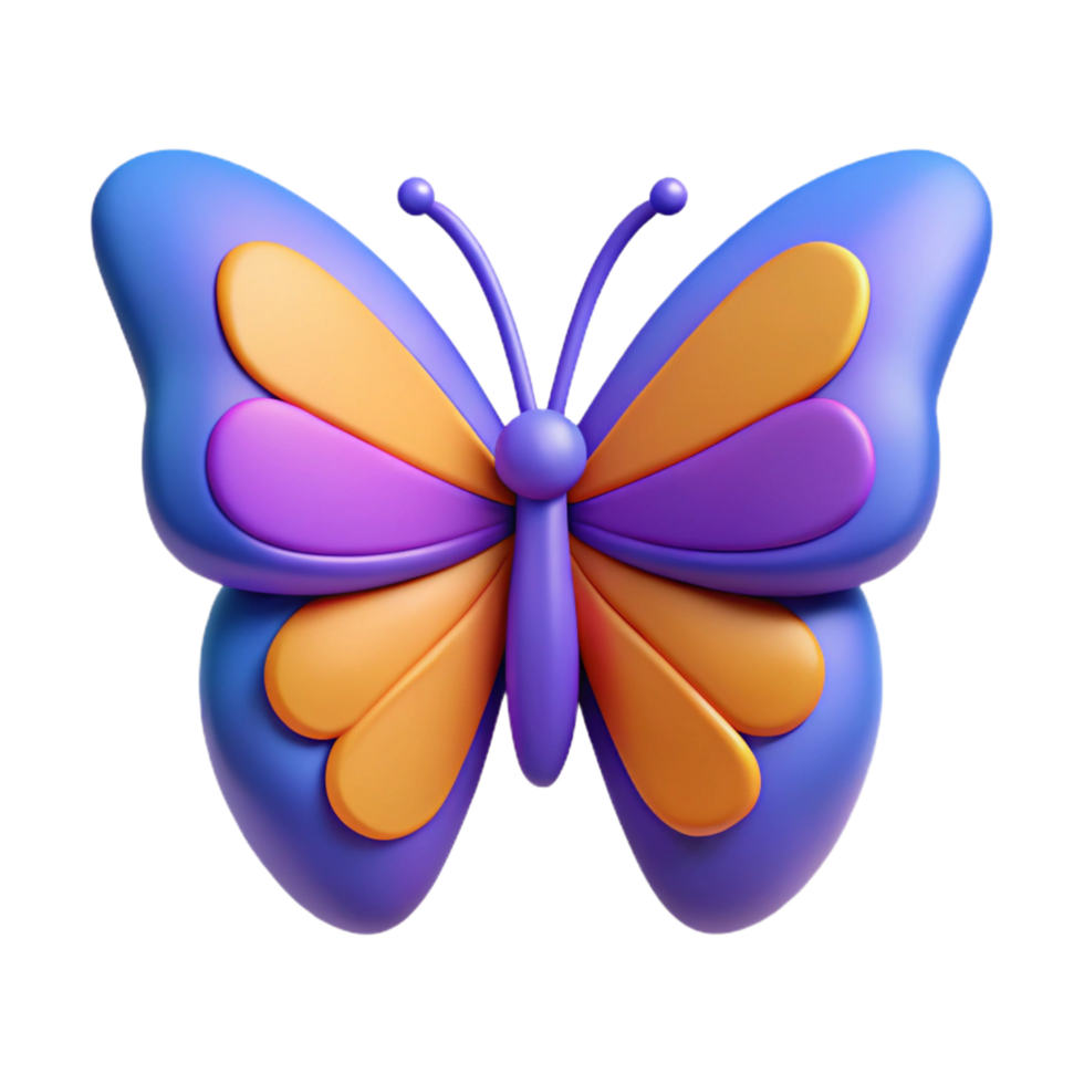 beautiful dreamy coastal Symmetrical butterfly with bold outlines. Flat color, clean lines, with Scalable Design. high quality png