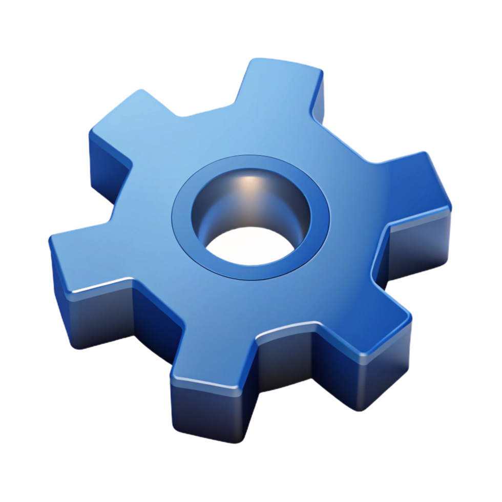 captivating calm geometric Isometric gear with crisp edges. Scalable, single-weight stroke with Scalable Design. flawless png