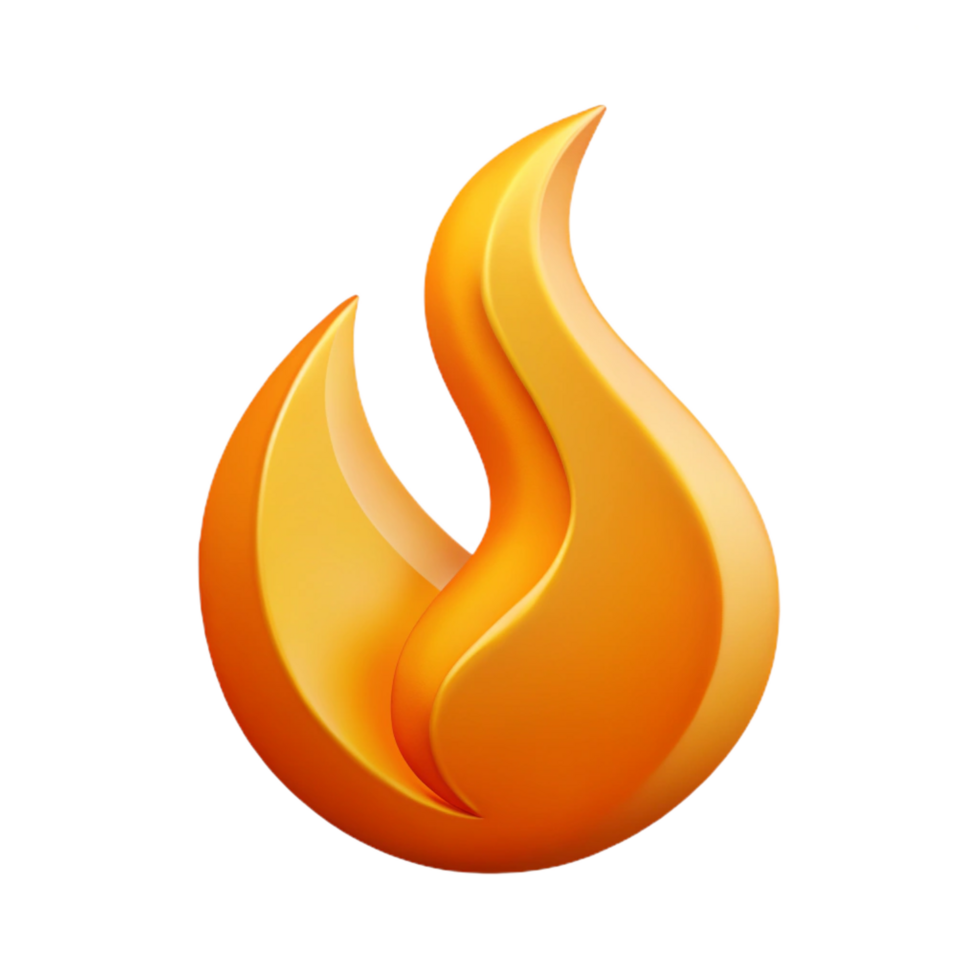 serene industrial Scalable, abstract logo resembling a flame. Clean lines, flat color with Scalable Design. gallery standard png