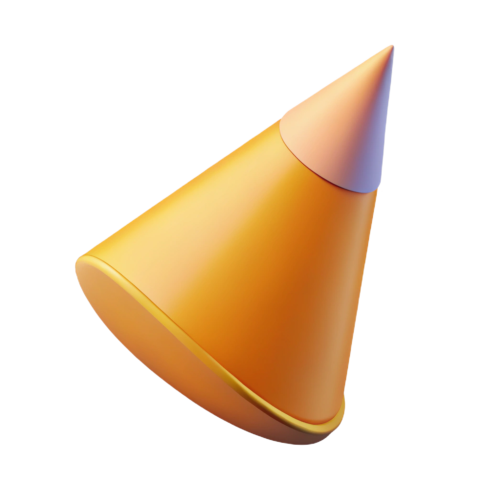 energetic glorious Isometric cone with scalable design. Crisp edges, minimal with Scalable Design. handcrafted png
