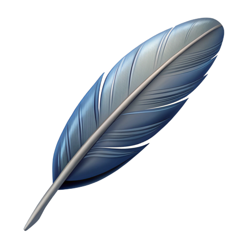 signature organic Line art of a feather. Single-weight stroke, flat color, clean lines with Scalable Design. ultra HD png