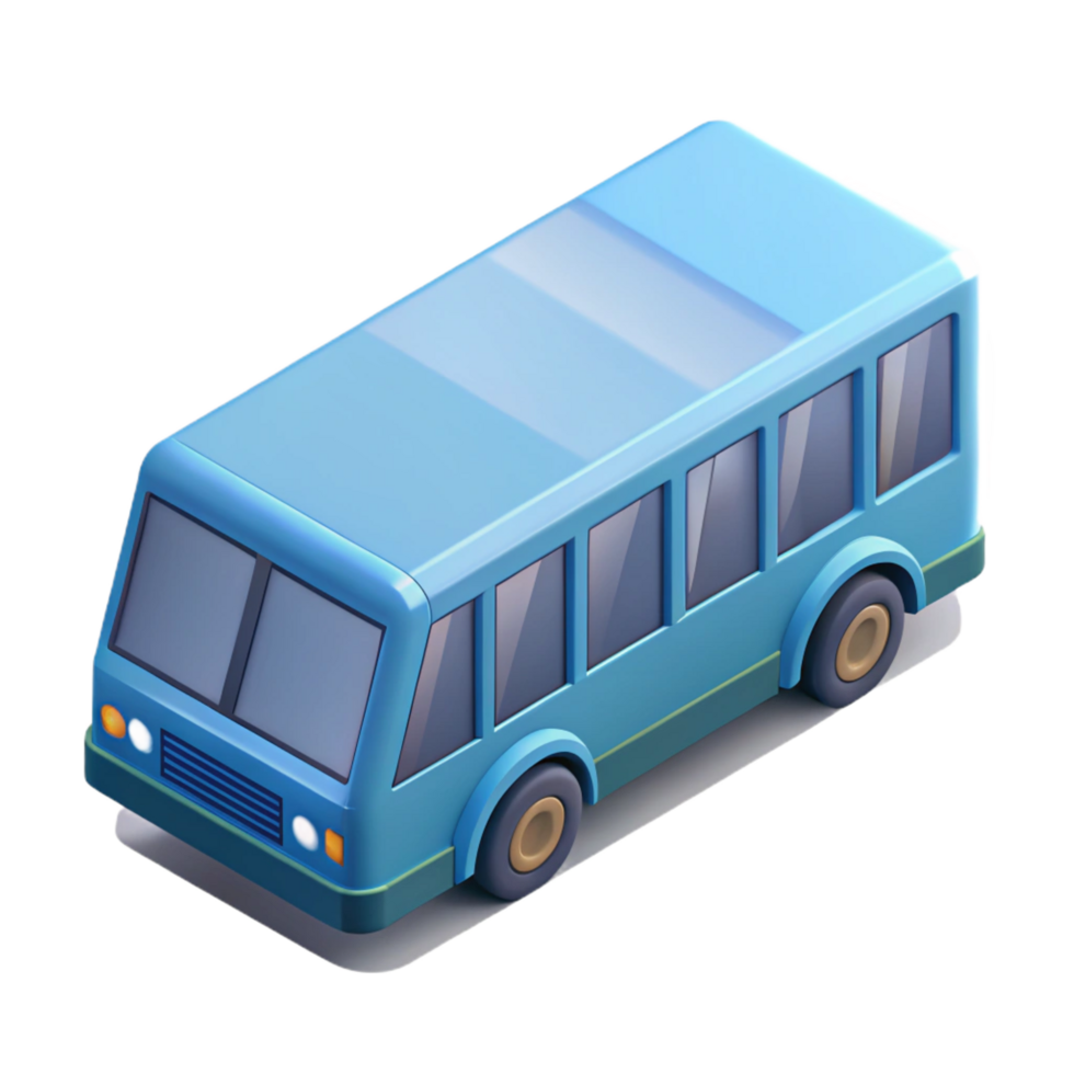 hypnotic urban Isometric bus with crisp edges. Scalable, minimal design with Scalable Design. professional png