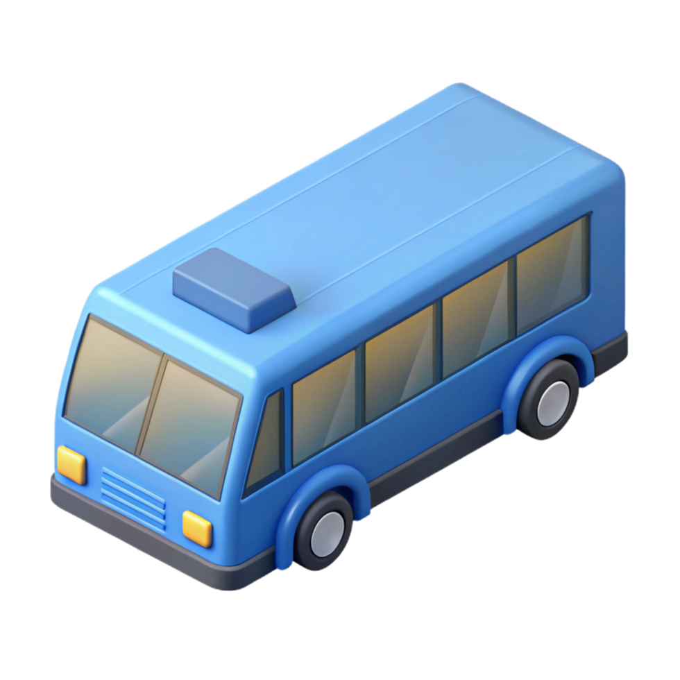 dramatic captivating Isometric bus with crisp edges. Scalable, minimal design with Scalable Design. handcrafted png