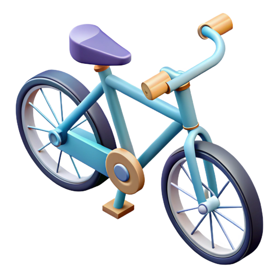 enchanting traditional Isometric bicycle with flat color. Clean lines, single-weight stroke with Scal professional png