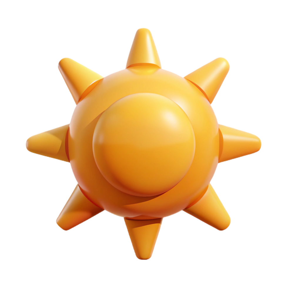 extraordinary unparalleled Minimal geometric sun icon with clean lines and flat orange color with Scalable Design. png