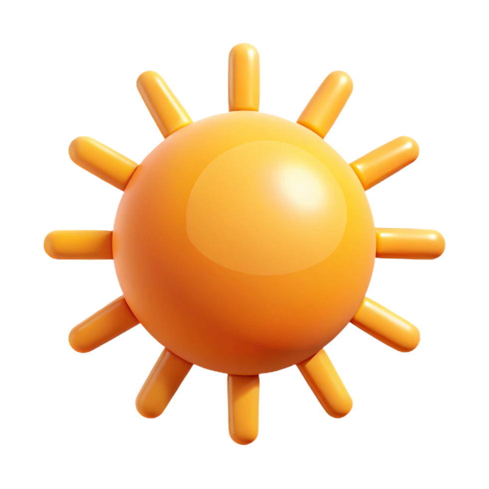 exquisite coveted Minimal geometric sun icon with clean lines and flat orange color with Scalable Design. png