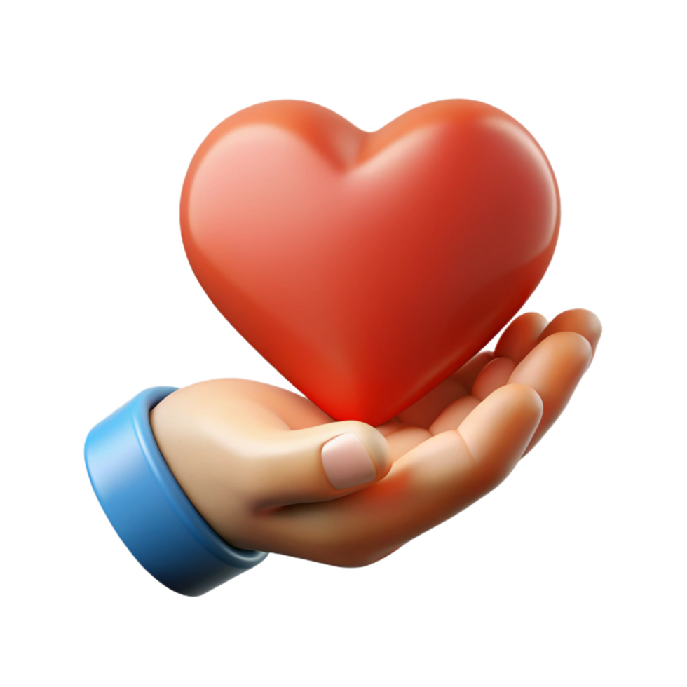 dynamic pristine Silhouette of a hand holding a heart. Crisp edges, scalable design, flat color with Scalable Design. gallery standard png