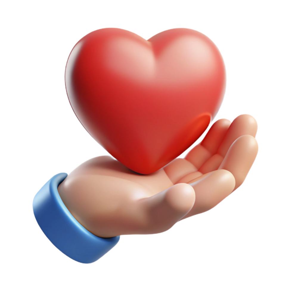 nostalgic impressive Silhouette of a hand holding a heart. Crisp edges, scalable design, flat color with Scalable Design. sharp png