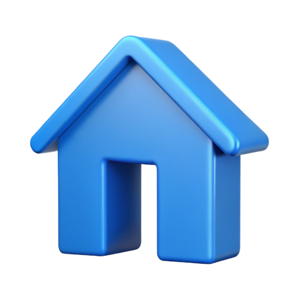sumptuous nostalgic urban Clean lines forming a house silhouette with flat blue color with Scalable Design. crisp png