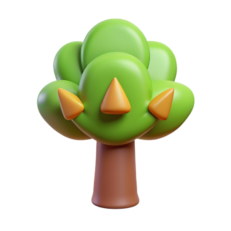dazzling artistic Stylized tree icon with a circular crown. Crisp edges, flat color with Scalable Design. ultra HD png