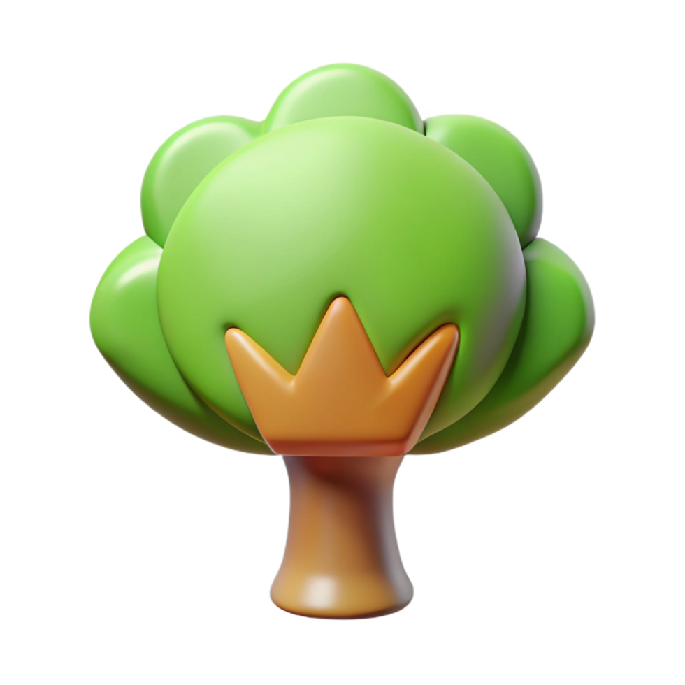 alluring memorable Stylized tree icon with a circular crown. Crisp edges, flat color with Scalable Design. png
