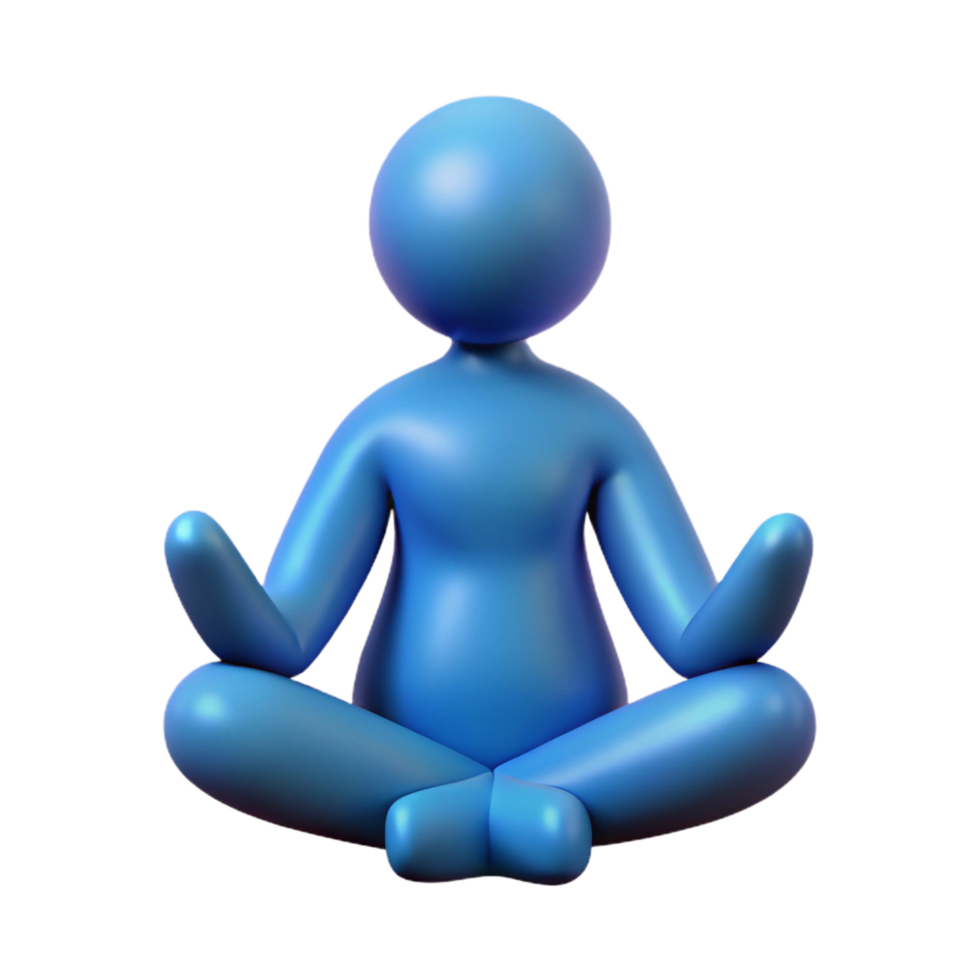 serene signature Silhouette of a seated person meditating. Crisp edges, flat color, minimal with Scalable Design. png