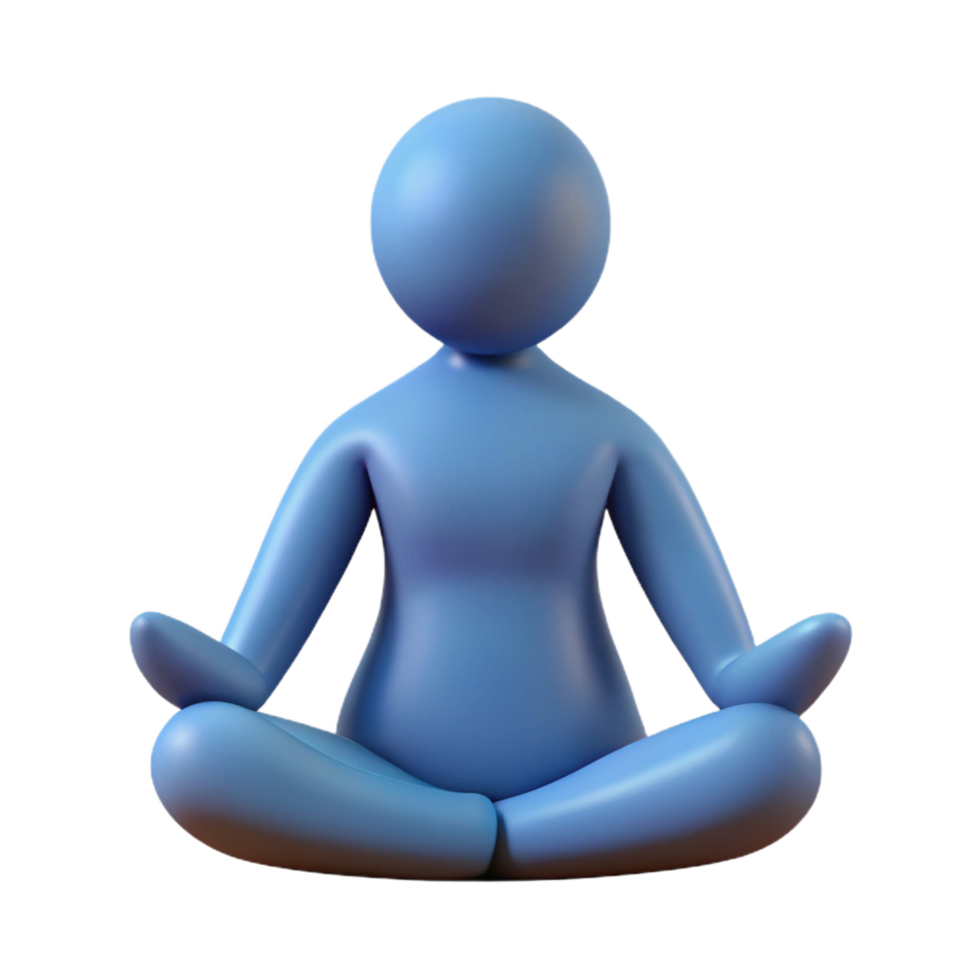 pristine nordic Silhouette of a seated person meditating. Crisp edges, flat color, minimal with Scalable Design. high resolution png