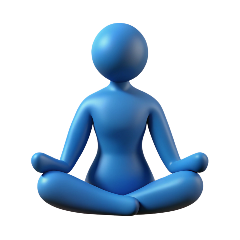 dramatic memorable Silhouette of a seated person meditating. Crisp edges, flat color, minimal with Scalable Design. png