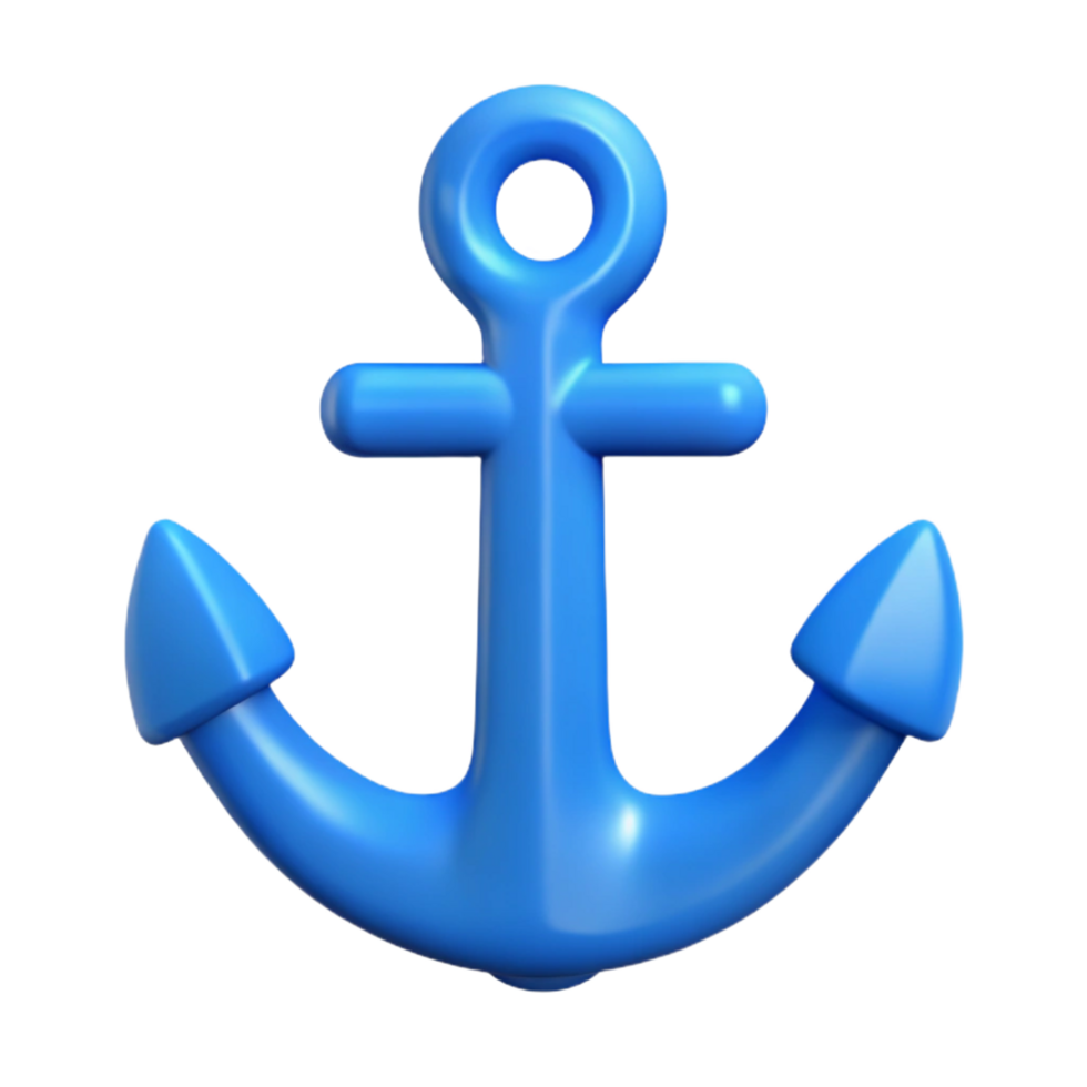 nostalgic magnificent Crisp edges define a simple anchor icon, flat blue fill with Scalable Design. top-tier png