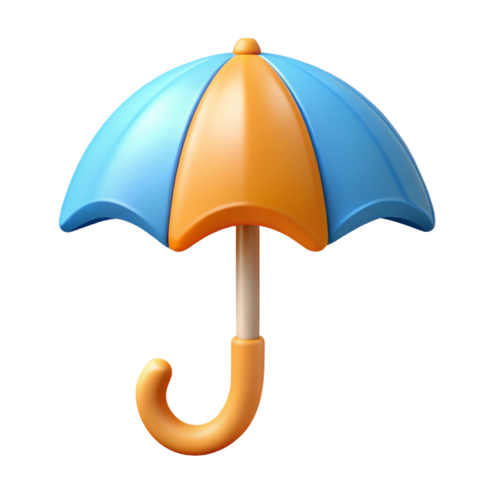 radiant iconic Stylized umbrella icon with a curved handle. Crisp edges, flat color with Scalable Design. png