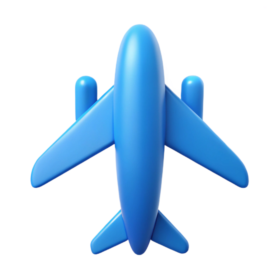 celebrated organic Clean lines create a simple airplane icon, flat blue fill with Scalable Design 4K png
