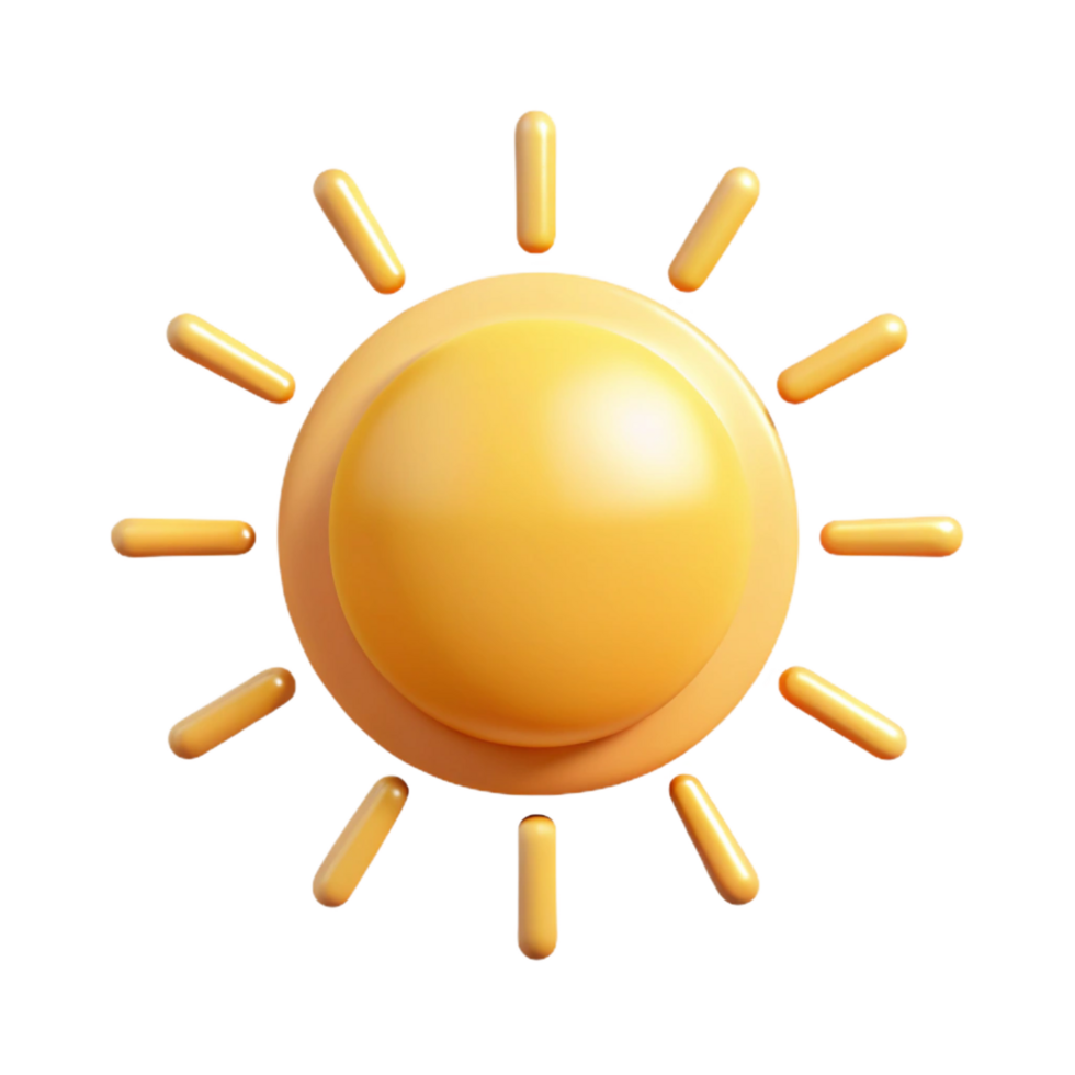 signature retro Minimalist monoline sun with clean lines and flat color with Scalable Design. 8K png