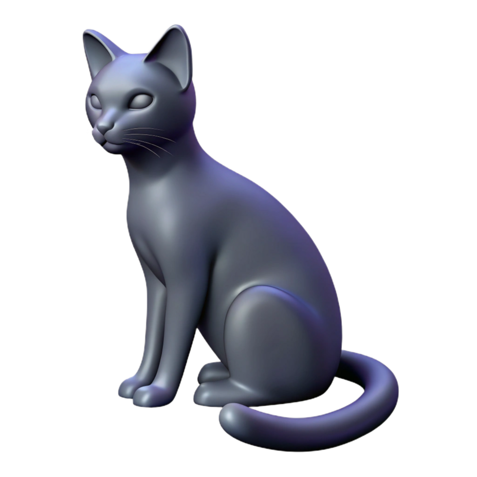 wonderful romantic contemporary Silhouette of a cat sitting. Clean lines, with Scalable Design. luxury png