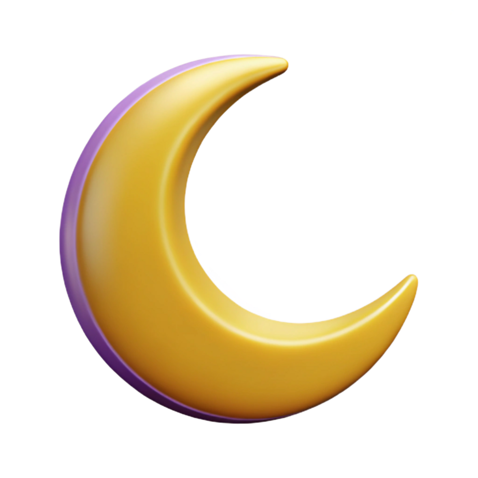 vibrant contemporary Clean lines monoline crescent moon with minimal design and crisp edges with Scalable Design. 4K png
