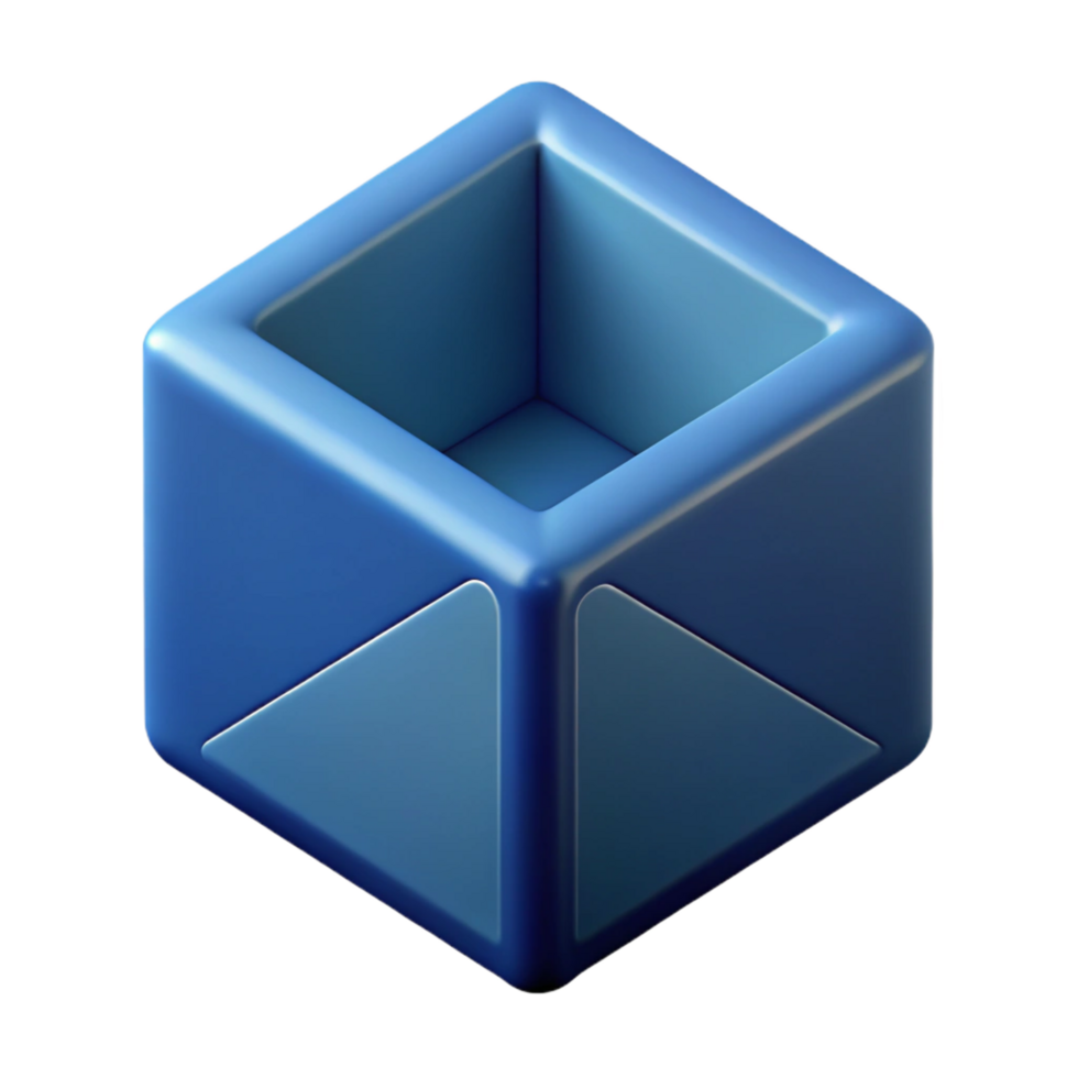 mesmerizing dramatic retro Geometric silhouette of a cube. Clean lines, with Scalable Design. expertly shot png