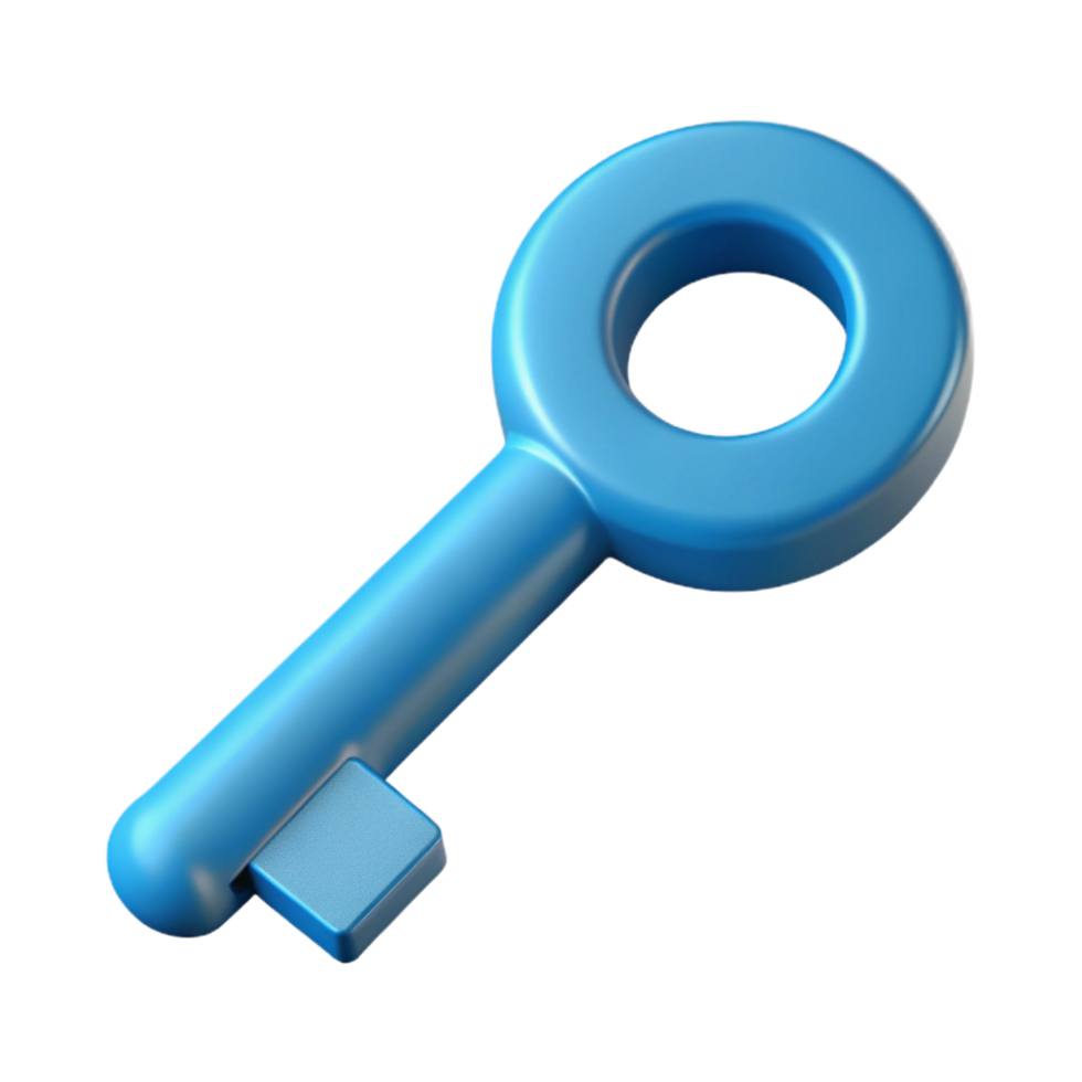 exemplary abstract Clean lines silhouette of a key. Flat color, crisp edges with Scalable Design. 4K png