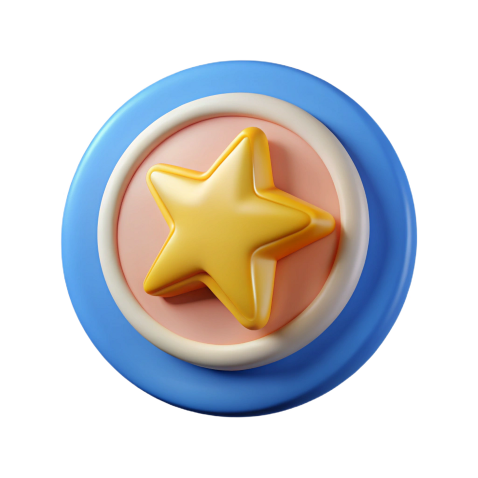 serene intense surreal Circular badge with a stylized star. Clean lines, flat color, crisp edges with Scalable Design. ultra HD png
