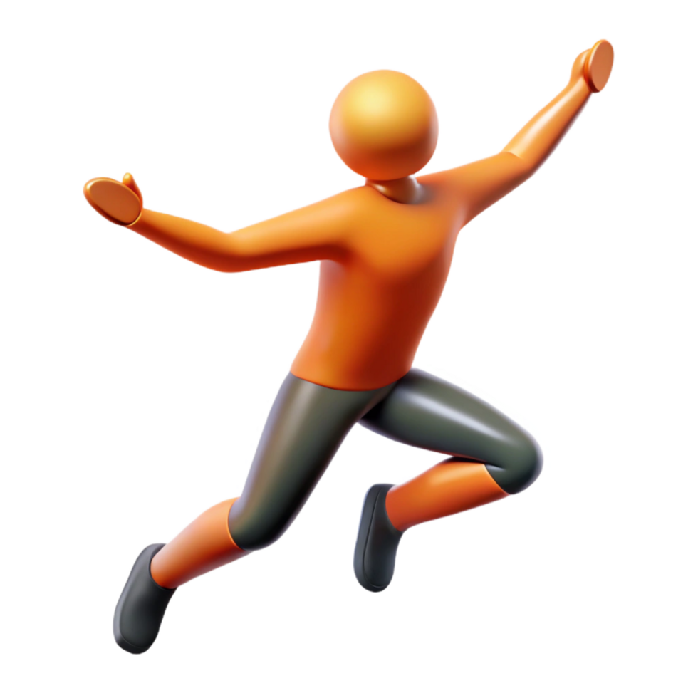 splendid intense art deco Silhouette of a person jumping. Minimal, single-weight stroke with Scalable Design. precision png