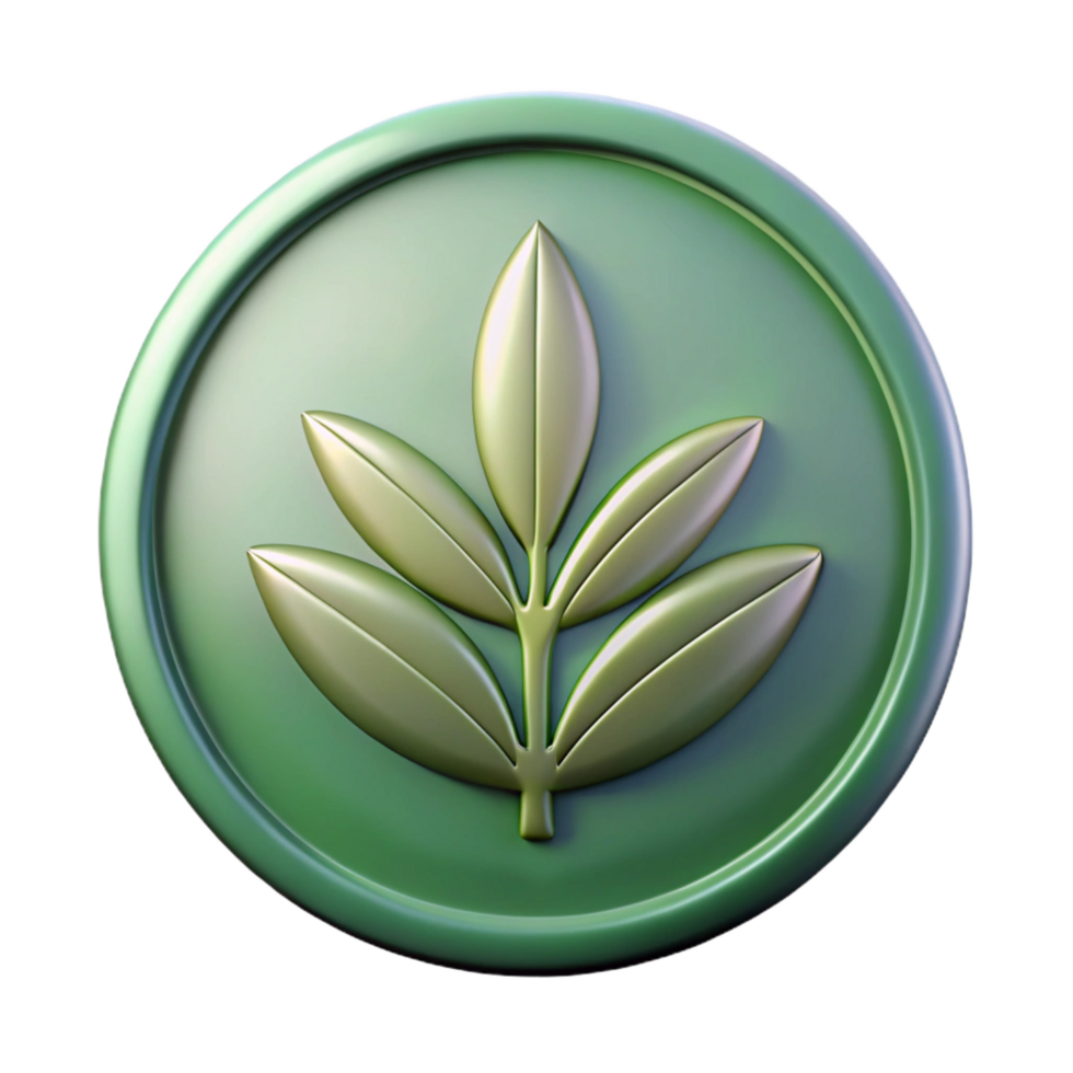 distinctive creative Oval badge with a stylized symmetrical leaf. Crisp edges, scalable, single-weight stroke with Scalable Design. 8K png