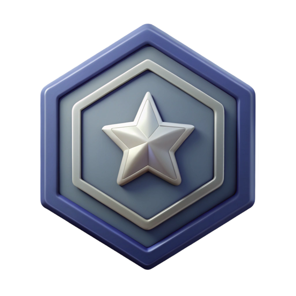 nostalgic elegant Pentagon badge with a five-pointed star inside. Clean lines, crisp edges, single-weight stroke with Scalable Design. luxury png
