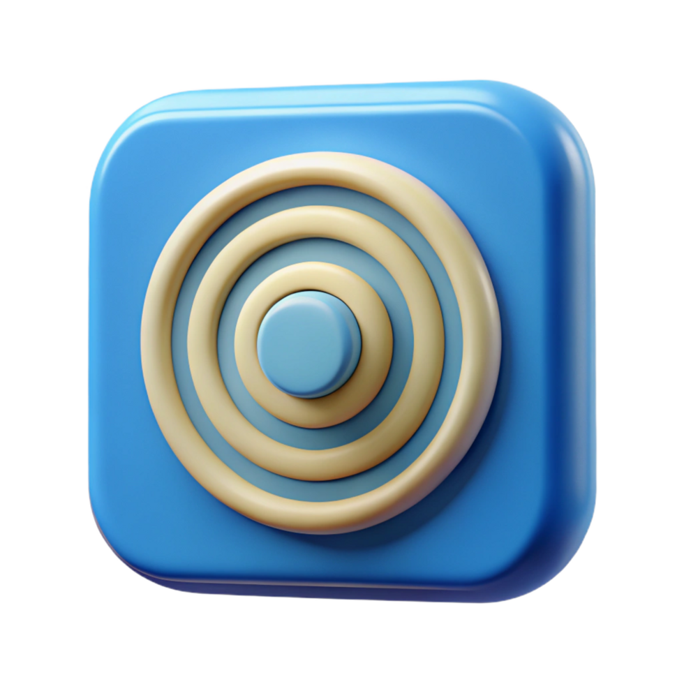 dynamic immaculate Square badge with concentric circles. Crisp edges, scalable, flat color with Scalable Design. detailed png