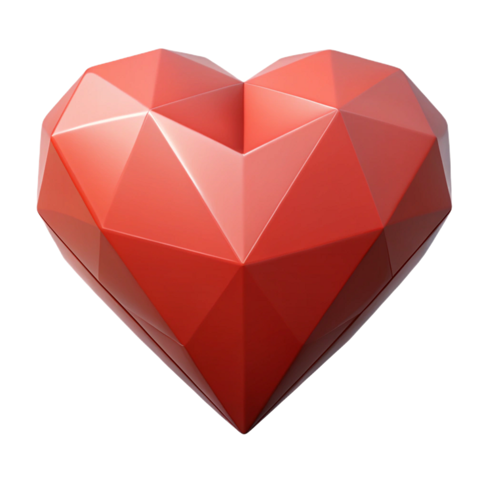 reflective pristine A geometric heart, crisp edges, scalable, flat color with Scalable Design. flawless png