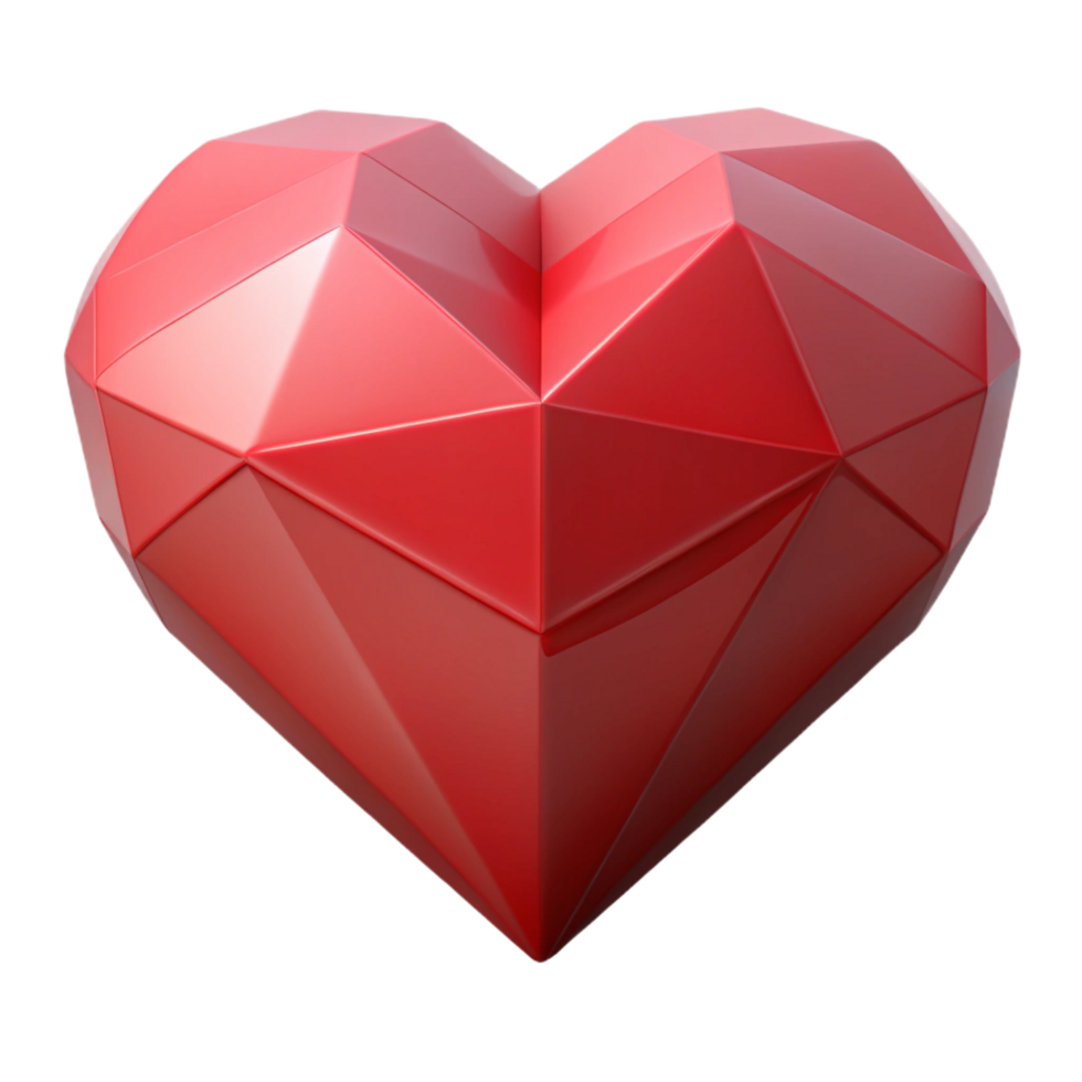 reflective hypnotic A geometric heart, crisp edges, scalable, flat color with Scalable Design. top-tier png