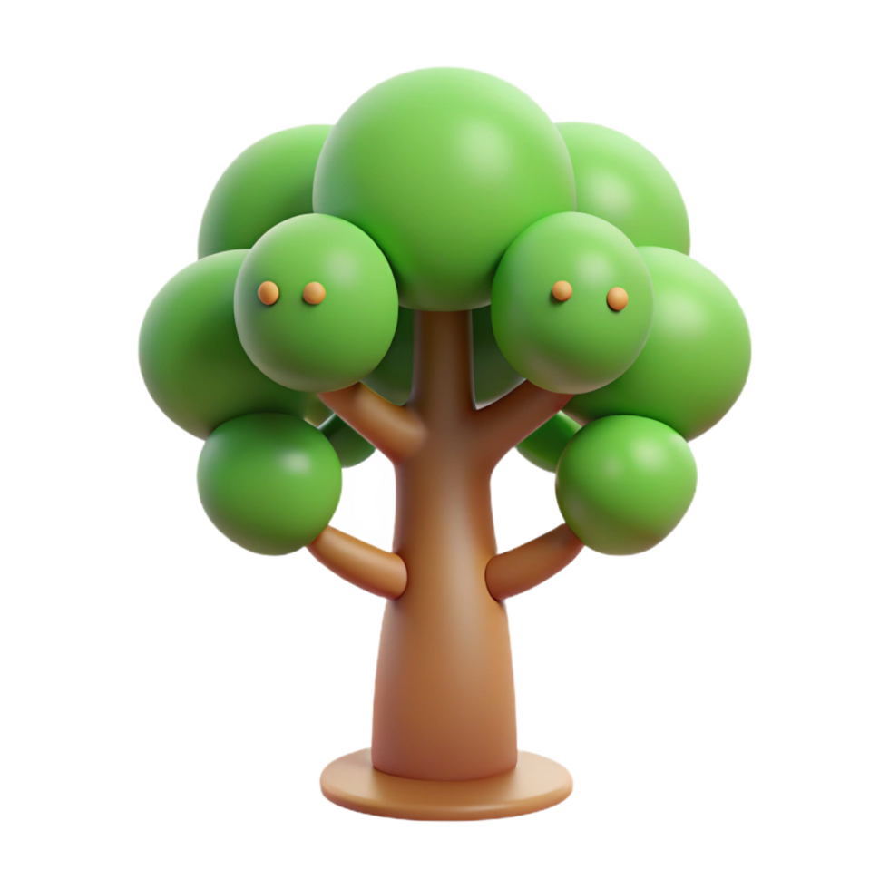 reflective impressive Circular tree character with simple branches. Minimal, flat color with Scalable Design. exclusive png