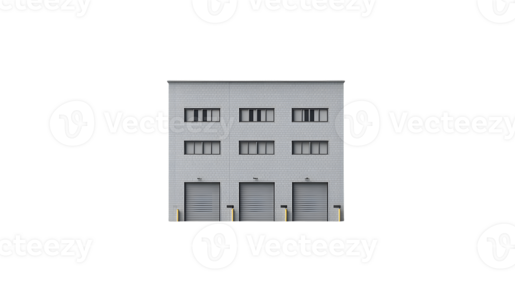 Modern Industrial Structure with RollUp Doors and Windows for Commercial Use png