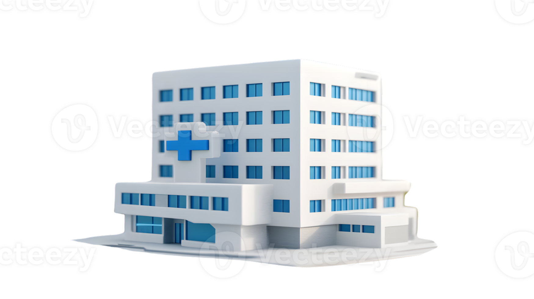 Modern Medical Facility with Blue Cross Symbol Ideal for Healthcare Medicine and Emergency S png