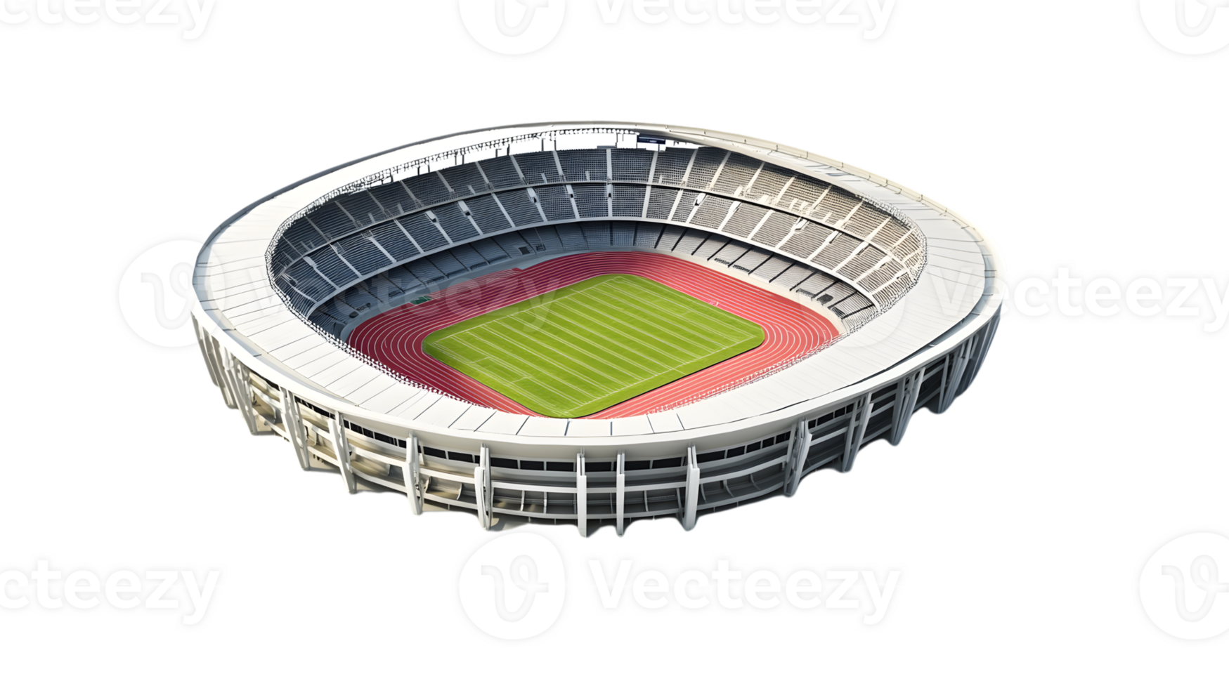 Modern Sports Arena with Empty Seats and Track Field Ideal for Event Planning and Architecture png
