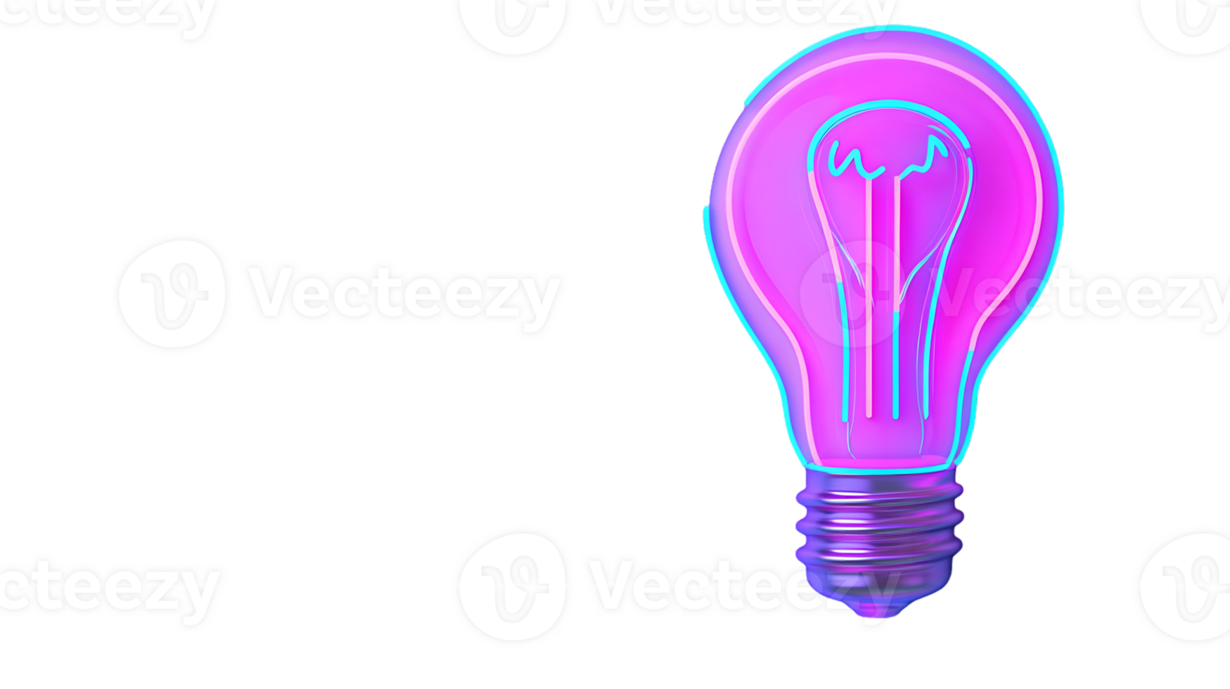 Neon Light Bulb Illuminating Ideas and Creativity with Vibrant Colors png