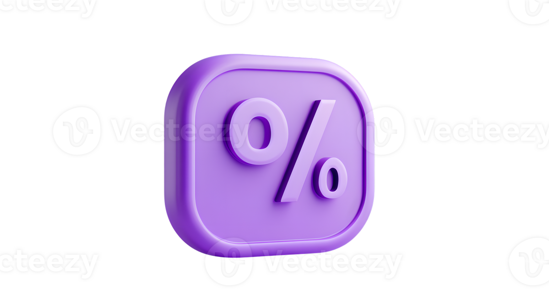 Purple Percentage Icon on Black Background 3D Rendered Symbol for Finance Discounts and Sta png
