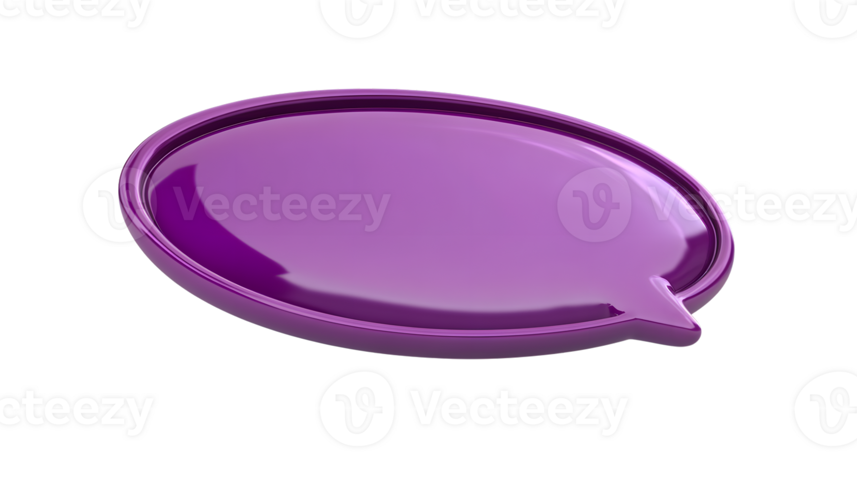 Purple Speech Bubble with Glossy Finish for Communication Design png