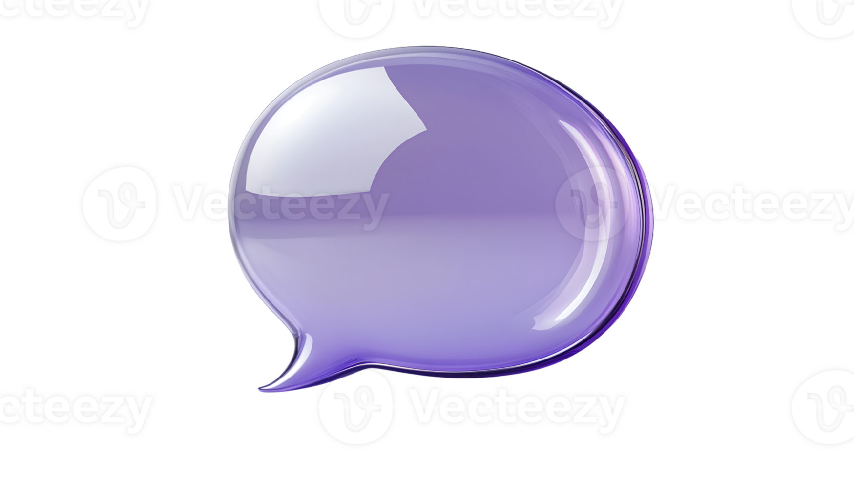 Purple Speech Bubble with Glossy Finish for Communication and Chat Design png