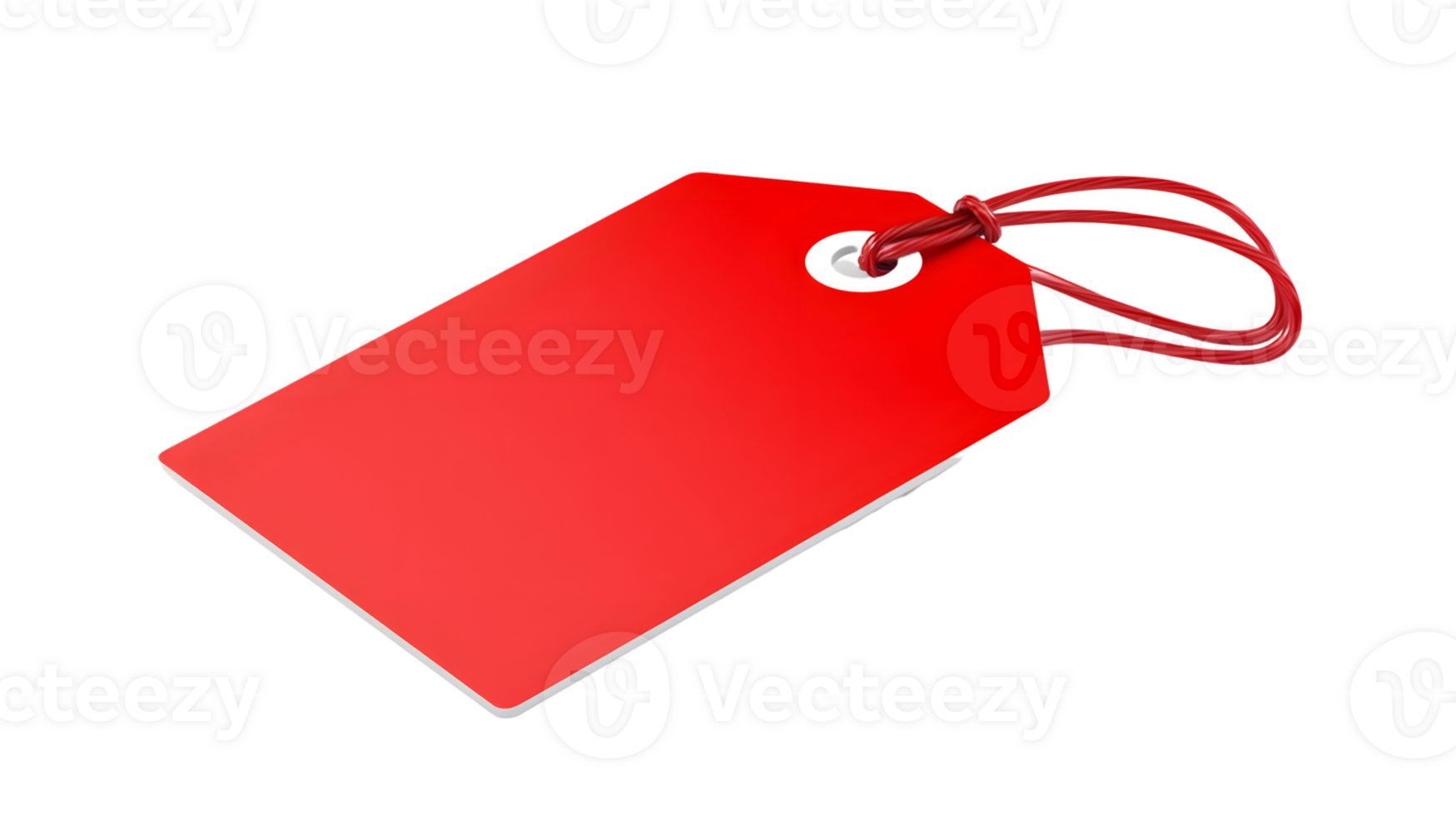 Red Price Tag with String Blank Label for Retail Sales and Marketing Purposes png