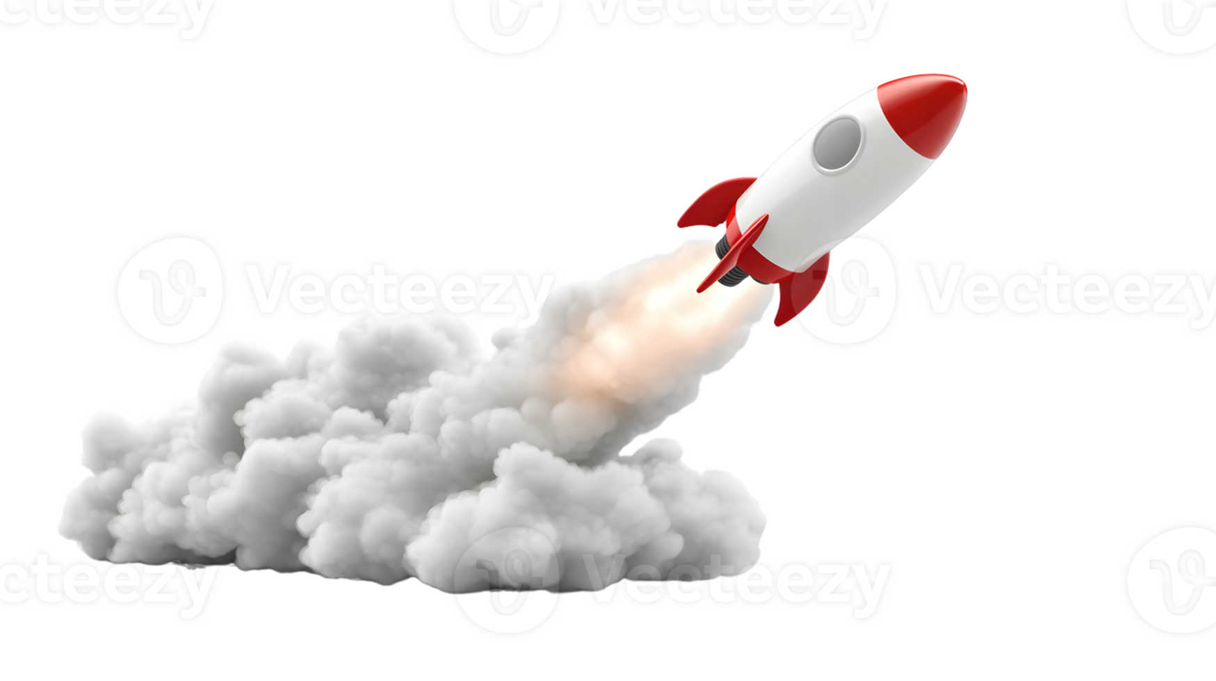 Rocket Launching into the Sky with Dramatic Smoke Trail Space Exploration Concept Startup and png